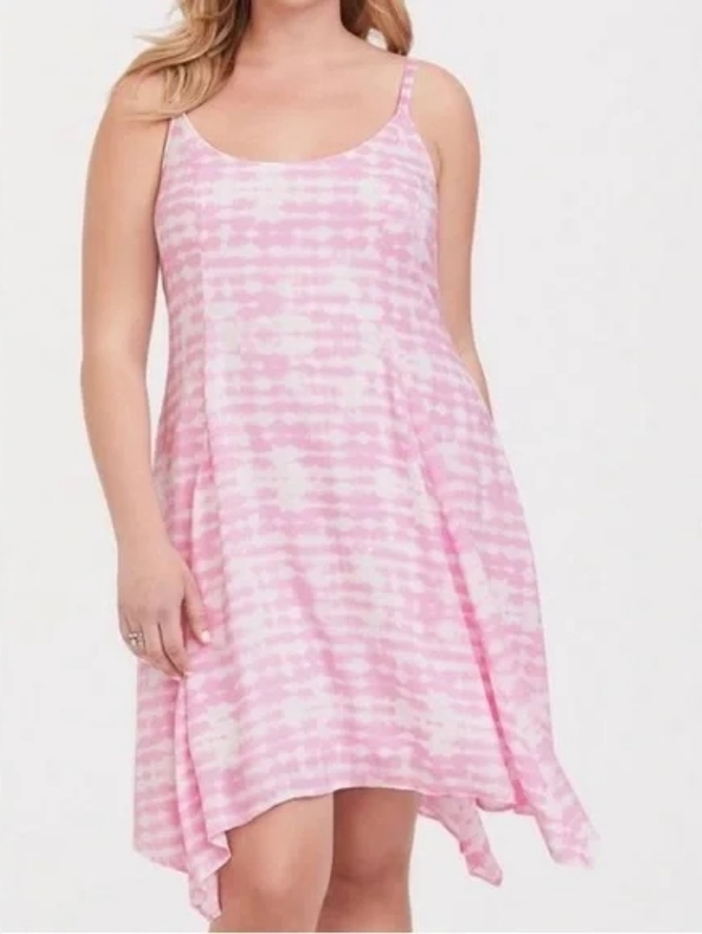 NWT | Torrid | SIZE 12/ LARGE | MINI Rayon Slub V Neck Beach Dress Pink
